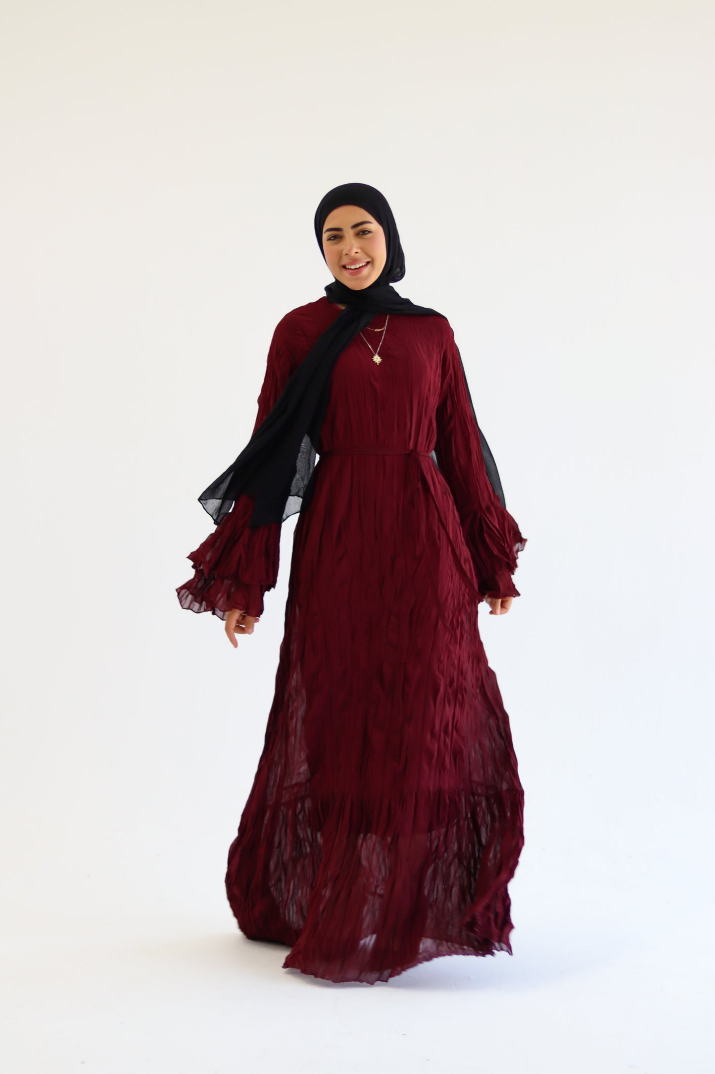 Ayla - Burgandy Crush dress