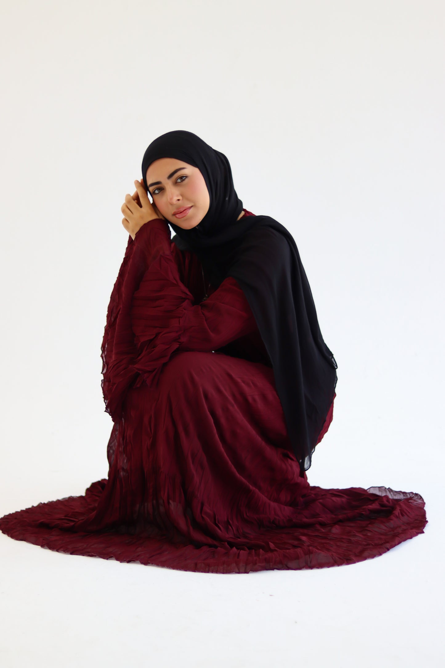 Ayla - Burgandy Crush dress
